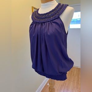 2B Bebe Purple Satin Top